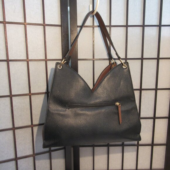 Adriennne Vittadeni, handbag, Faux Leather, Brown & Black, Gold accents, lined. - Picture 2 of 15